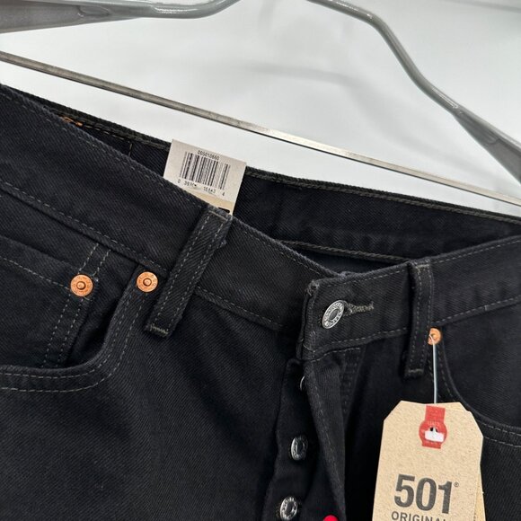 Levi's Men's 501 Jeans in Black size 33x29 100% Cotton Original Fit Straight Leg - Picture 4 of 11